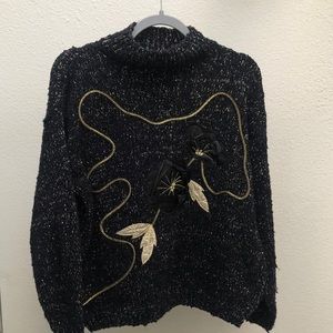 Vintage Black and Gold Sweater